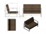 Садовый диван двуместный