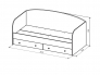 Кровать с ящиками Сканди ДКД2000.1