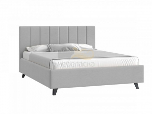 Кровать Оливия с ПМ 1800х2000 мм микровелюр светло-серый