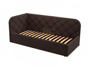 Кровать-софа Комфорт-1 Левая Ромб с ПМ велюр коричневый