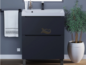 Тумба с раковиной Uperwood Tanos 2 ящика напольная 70 см черная