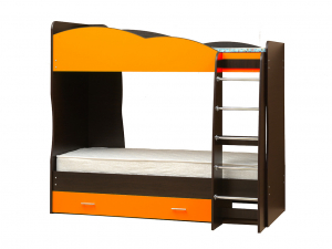 Кровать детская двухъярусная Юниор 2.1 оранжевая