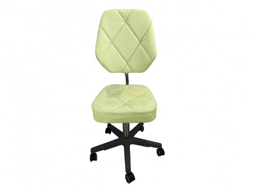 Стул мастера Грэй на черном пластмассовом каркасе зеленый